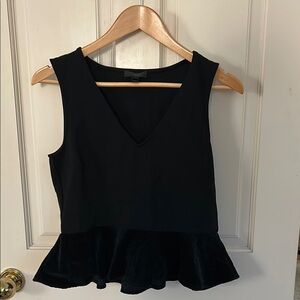 J. Crew Black Peplum Crop Tank Top